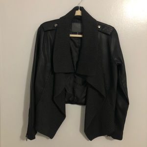 Ci Sono Black Faux Leather Jacket Size Large